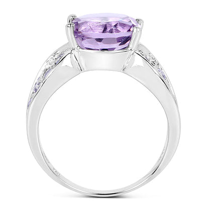 4.07 Carat Genuine Amethyst & Tanzanite .925 Sterling Silver Ring Bids.com