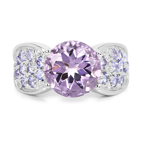 4.07 Carat Genuine Amethyst & Tanzanite .925 Sterling Silver Ring Bids.com