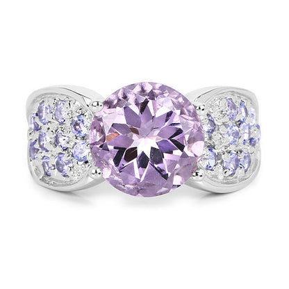 4.07 Carat Genuine Amethyst & Tanzanite .925 Sterling Silver Ring Bids.com