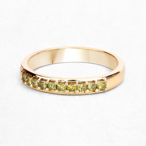 0.27 Carat Genuine Yellow Diamond 14K Yellow Gold Ring (SI1-SI2) Bids.com