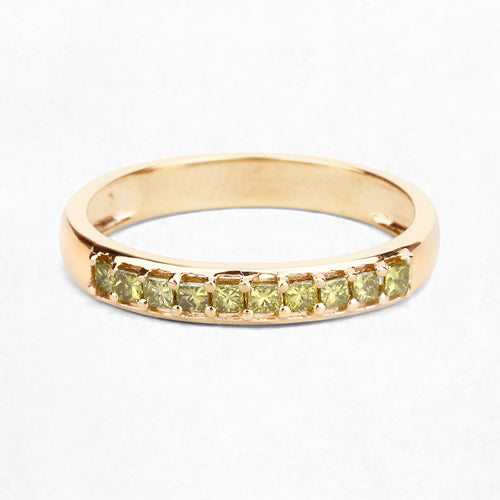 0.27 Carat Genuine Yellow Diamond 14K Yellow Gold Ring (SI1-SI2) Bids.com
