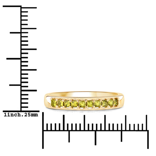 0.27 Carat Genuine Yellow Diamond 14K Yellow Gold Ring (SI1-SI2) Bids.com