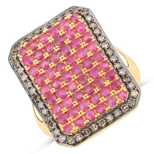 3.14 Carat Genuine Ruby and TTLB Diamond .925 Sterling Silver Ring Bids.com