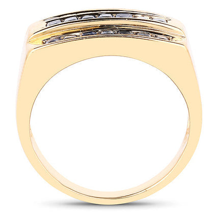 14K Yellow Gold Plated 1.05 Carat Genuine Blue Sapphire .925 Sterling Silver Ring Bids.com