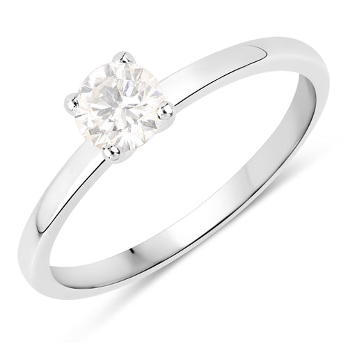0.40 Carat Genuine White Diamond 14K White Gold Ring Bids.com