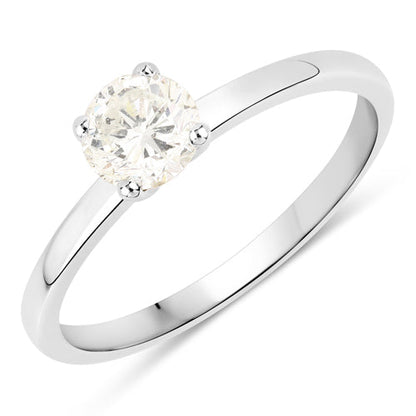0.61 Carat Genuine White Diamond 14K White Gold Ring Bids.com