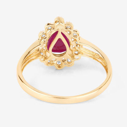 1.31 Carat Genuine Ruby and White Diamond 10K Yellow Gold Ring Bids.com