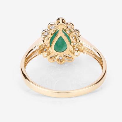 1.22 Carat Genuine Zambian Emerald and White Diamond 14K Yellow Gold Ring Bids.com