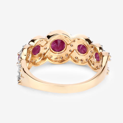 1.99 Carat Genuine Ruby and White Diamond 14K Yellow Gold Ring Bids.com