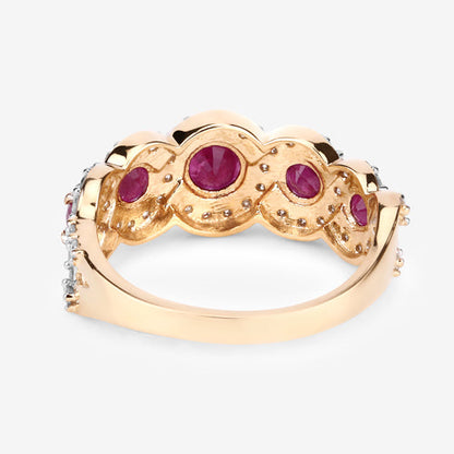 1.99 Carat Genuine Ruby and White Diamond 14K Yellow Gold Ring Bids.com
