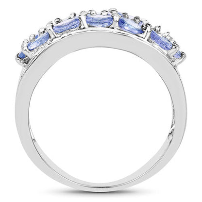 2.76 Carat Genuine Tanzanite and White Topaz .925 Sterling Silver Ring Bids.com