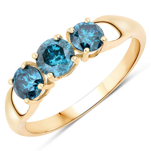 1.03 Carat Genuine Blue Diamond 14K Yellow Gold Ring Bids.com