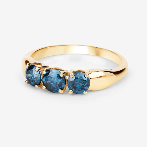 1.03 Carat Genuine Blue Diamond 14K Yellow Gold Ring Bids.com