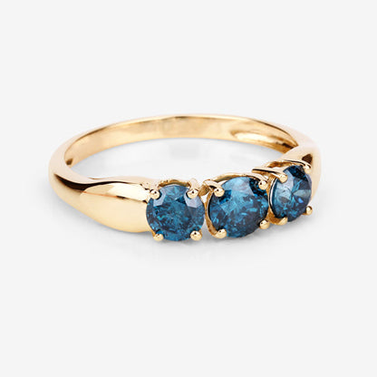 1.03 Carat Genuine Blue Diamond 14K Yellow Gold Ring Bids.com
