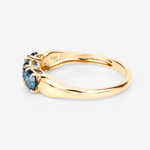 1.03 Carat Genuine Blue Diamond 14K Yellow Gold Ring Bids.com