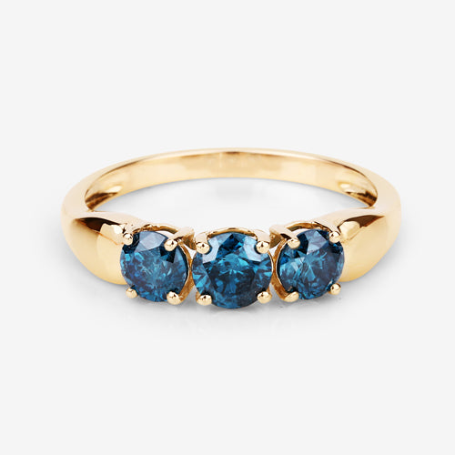 1.03 Carat Genuine Blue Diamond 14K Yellow Gold Ring Bids.com