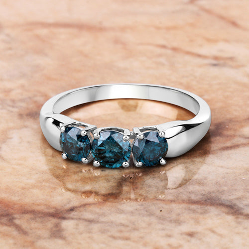 1.03 Carat Genuine Blue Diamond 14K White Gold Ring Bids.com