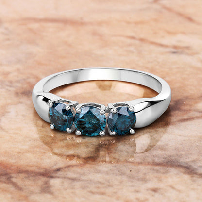 1.03 Carat Genuine Blue Diamond 14K White Gold Ring Bids.com