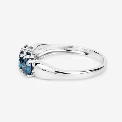 1.03 Carat Genuine Blue Diamond 14K White Gold Ring Bids.com