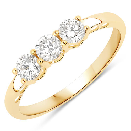 0.51 Carat Genuine Lab Grown Diamond 14K Yellow Gold Ring Bids.com