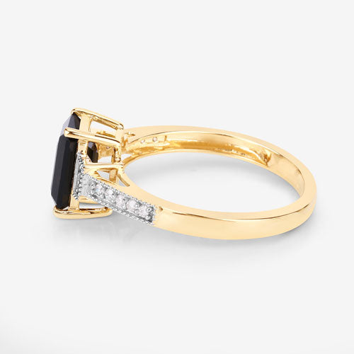 1.73 Carat Genuine Green Tourmaline and White Diamond 14K Yellow Gold Ring Bids.com