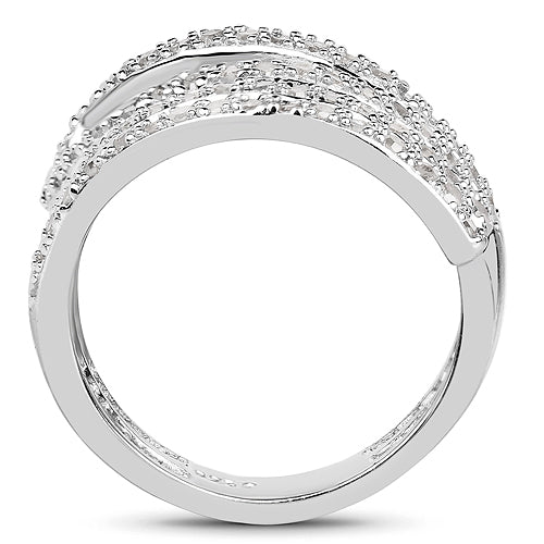 0.83 Carat Genuine White Diamond .925 Sterling Silver Ring Bids.com