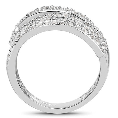 0.83 Carat Genuine White Diamond .925 Sterling Silver Ring Bids.com
