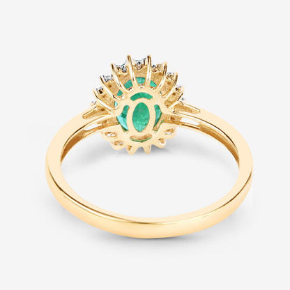 1.34 Carat Genuine Zambian Emerald and White Diamond 10K Yellow Gold Ring Bids.com