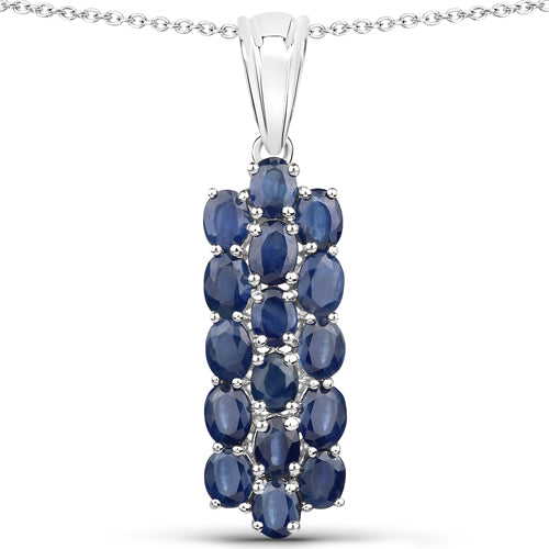 10.40 Carat Genuine Blue Sapphire .925 Sterling Silver 3 Piece Jewelry Set (Ring, Earrings, and Pendant w/ Chain) Bids.com
