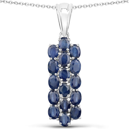 10.40 Carat Genuine Blue Sapphire .925 Sterling Silver 3 Piece Jewelry Set (Ring, Earrings, and Pendant w/ Chain) Bids.com