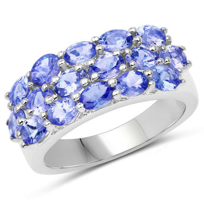 2.72 Carat Genuine Tanzanite .925 Sterling Silver Ring Bids.com