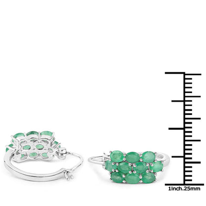 7.80 Carat Genuine Zambian Emerald .925 Sterling Silver 3 Piece Jewelry Set (Ring, Earrings, and Pendant w/ Chain) Bids.com