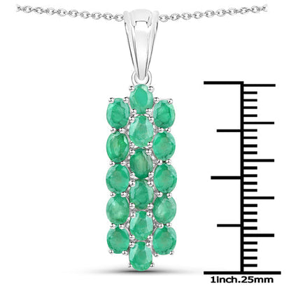 7.80 Carat Genuine Zambian Emerald .925 Sterling Silver 3 Piece Jewelry Set (Ring, Earrings, and Pendant w/ Chain) Bids.com