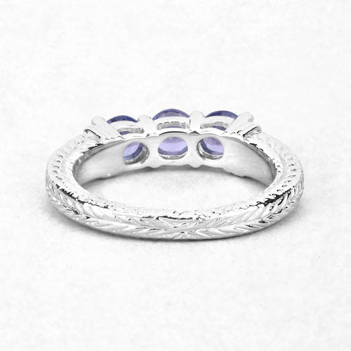 1.11 Carat Genuine Tanzanite .925 Sterling Silver Ring Bids.com