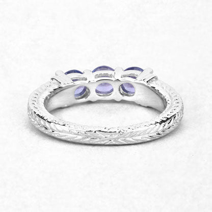 1.11 Carat Genuine Tanzanite .925 Sterling Silver Ring Bids.com