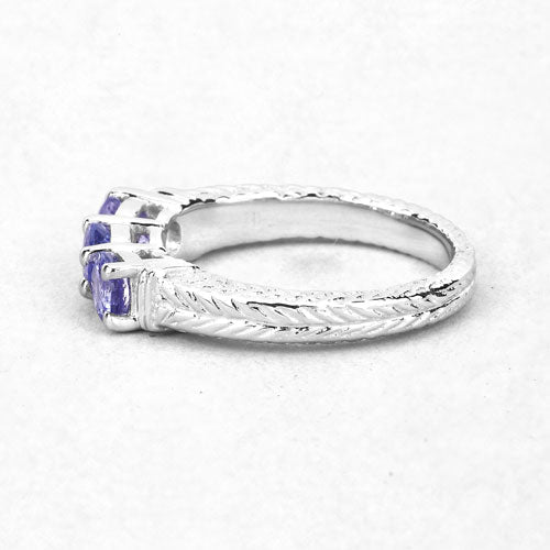 1.11 Carat Genuine Tanzanite .925 Sterling Silver Ring Bids.com