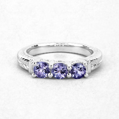 1.11 Carat Genuine Tanzanite .925 Sterling Silver Ring Bids.com