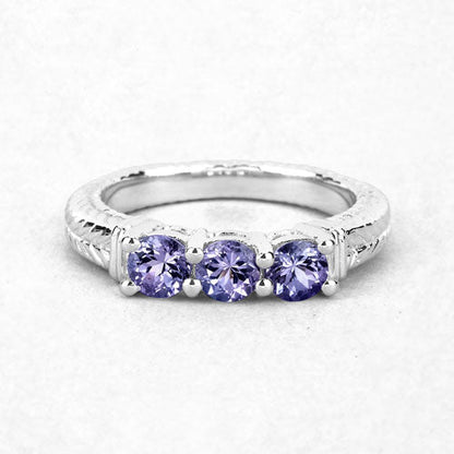 1.11 Carat Genuine Tanzanite .925 Sterling Silver Ring Bids.com