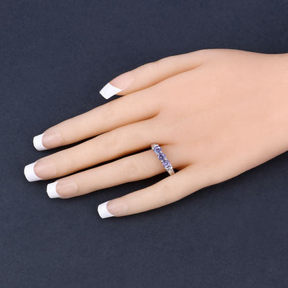 1.11 Carat Genuine Tanzanite .925 Sterling Silver Ring Bids.com