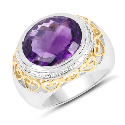 6.92 Carat Genuine Amethyst .925 Sterling Silver Ring Bids.com