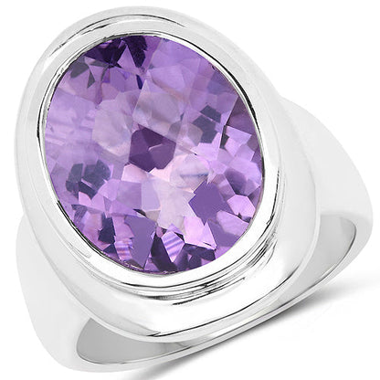9.01 Carat Genuine Amethyst .925 Sterling Silver Ring Bids.com