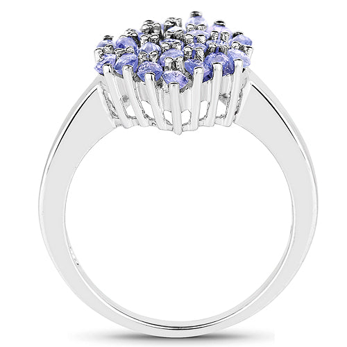 1.84 Carat Genuine Tanzanite .925 Sterling Silver Ring Bids.com