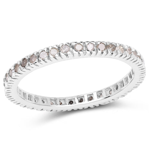 0.57 Carat Genuine Champagne Diamond .925 Sterling Silver Ring Bids.com