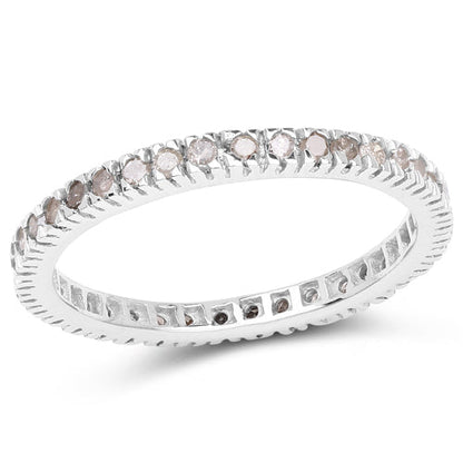 0.57 Carat Genuine Champagne Diamond .925 Sterling Silver Ring Bids.com