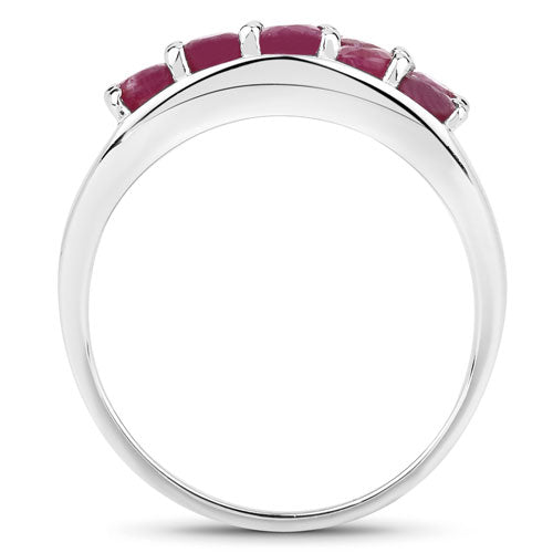 1.30 Carat Genuine Ruby .925 Sterling Silver Ring Bids.com
