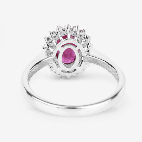 1.64 Carat Genuine Ruby and White Diamond 14K White Gold Ring Bids.com