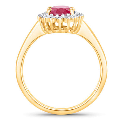 1.64 Carat Genuine Ruby and White Diamond 14K Yellow Gold Ring Bids.com