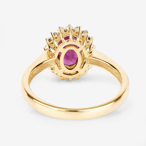 1.64 Carat Genuine Ruby and White Diamond 14K Yellow Gold Ring Bids.com