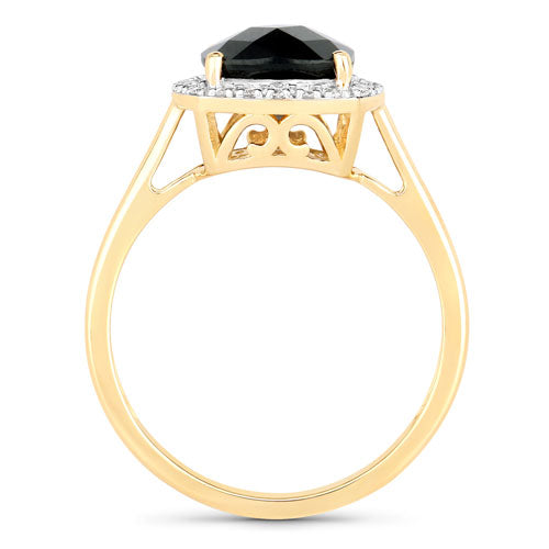 2.64 Carat Genuine Green Tourmaline and White Diamond 14K Yellow Gold Ring Bids.com