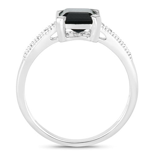 1.91 Carat Genuine Green Tourmaline and White Diamond 14K White Gold Ring Bids.com